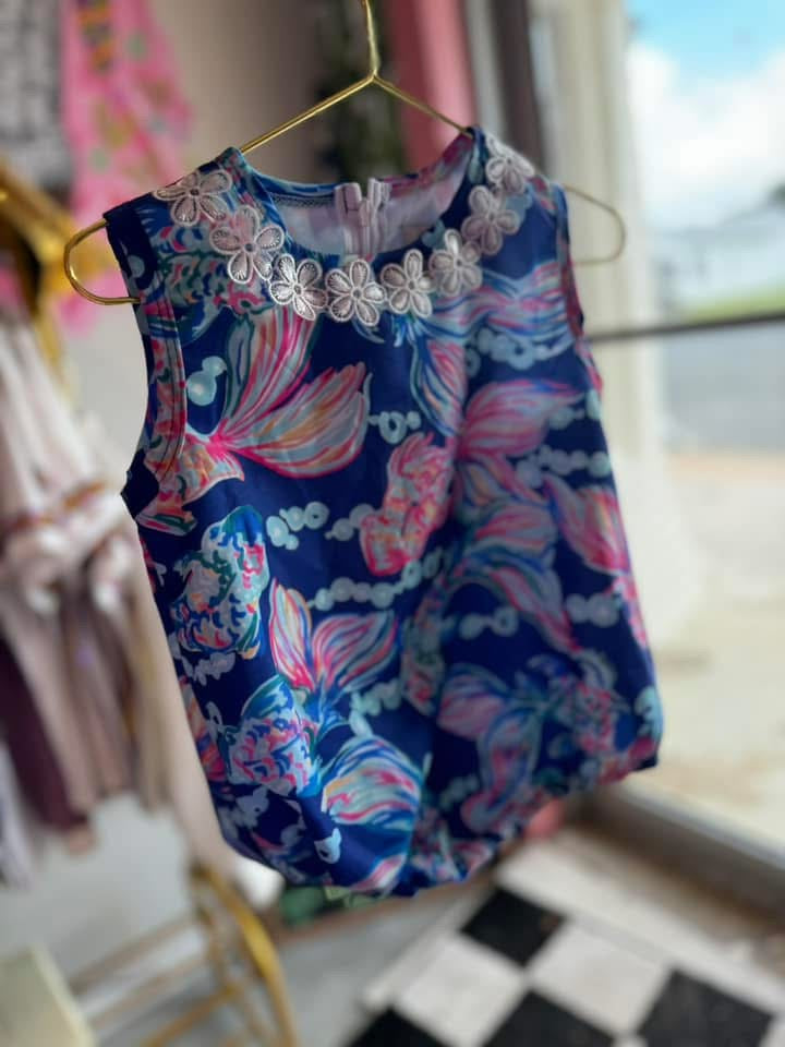 blue floral beachy bubble