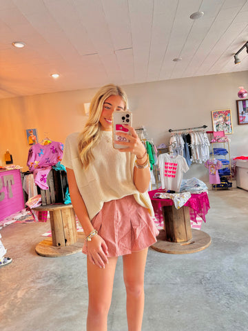 Pink Corduroy Skort🩷