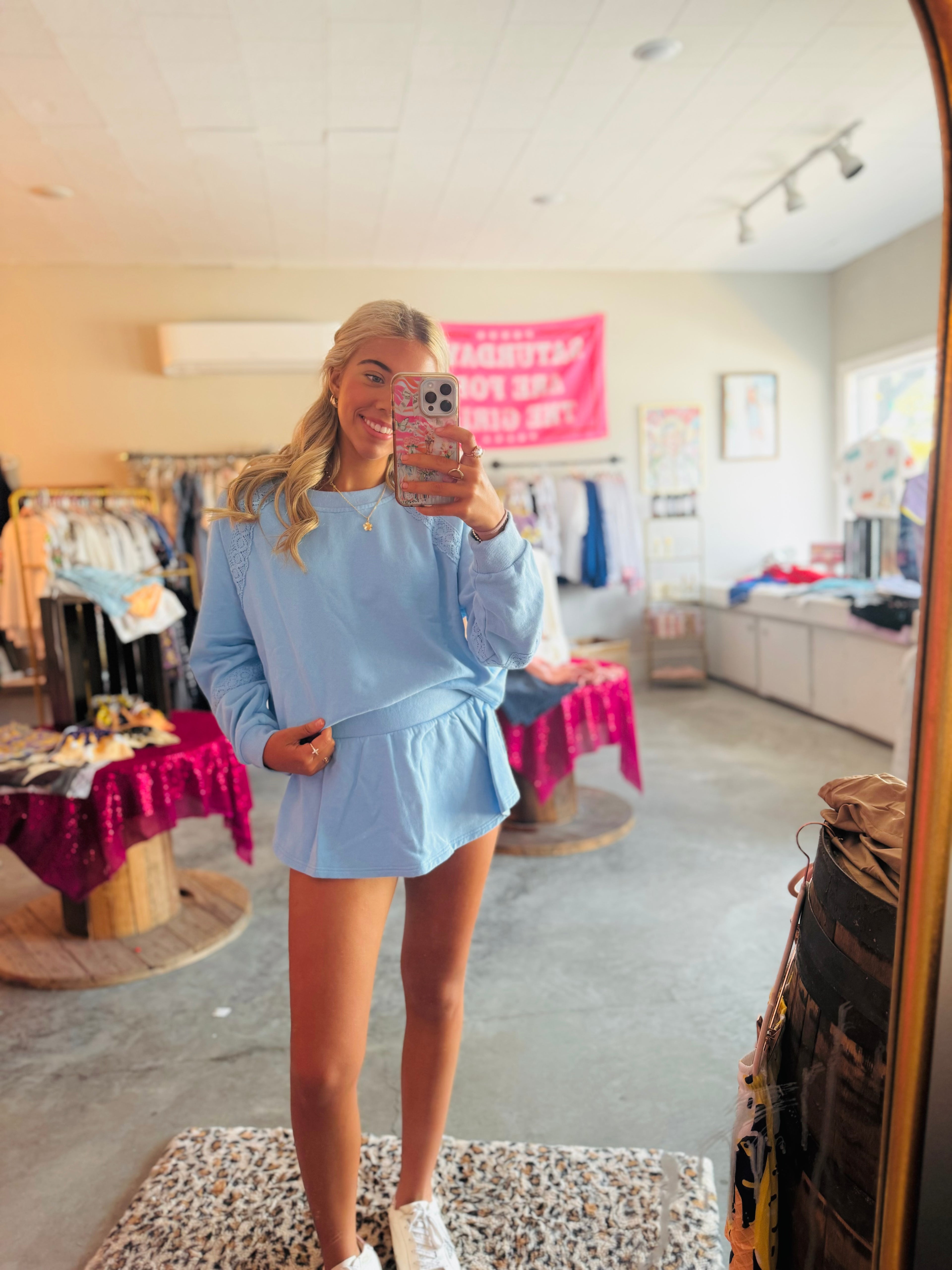 Blue Detailed Sweat Set🩵