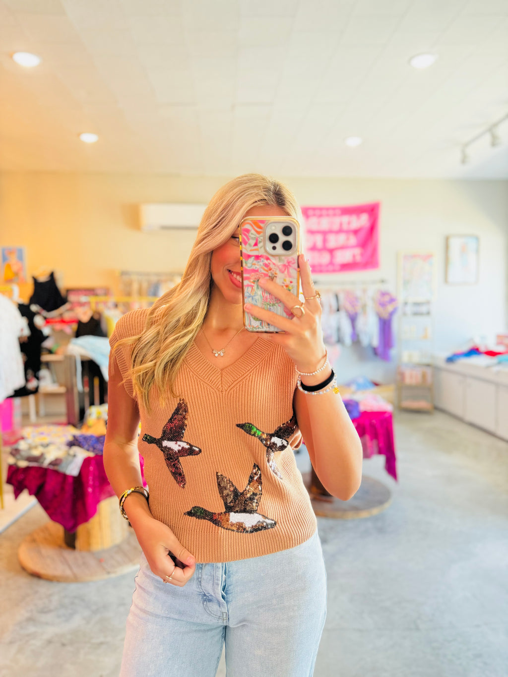 Bel’s duck huntin’ sweater