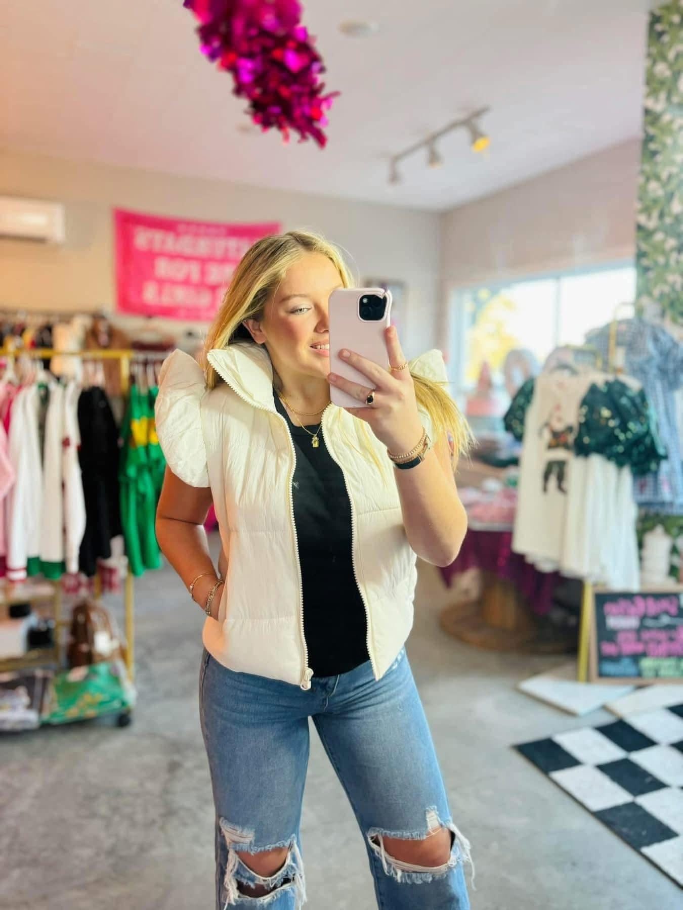 Ruffle Puff Vest🤎🍂